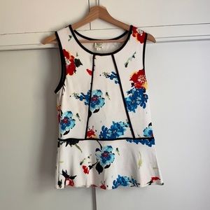 Anthropologie Floral Peplum Tank top